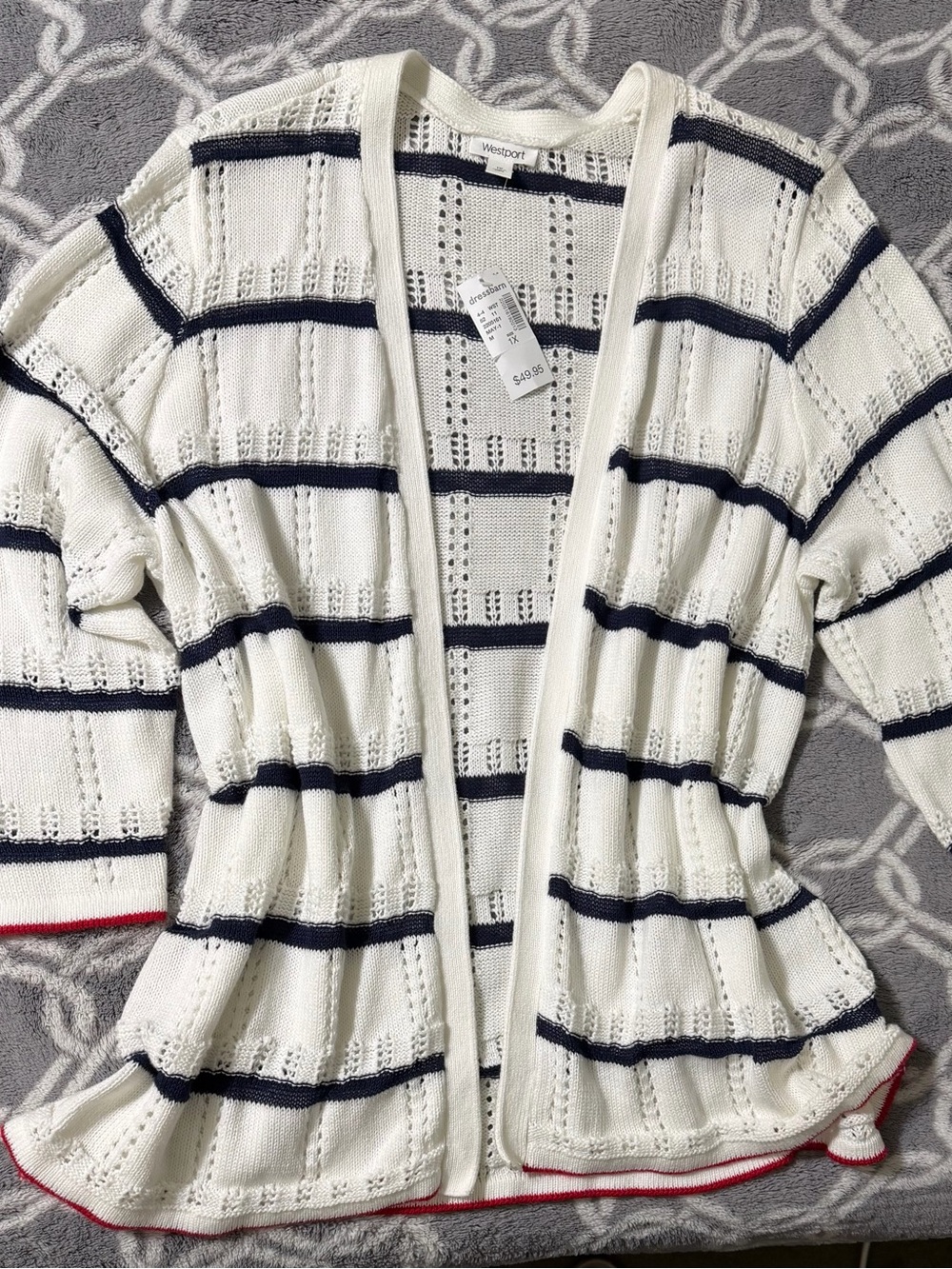 NWT Westport Open Knit Nautical Cardigan | Size 1X